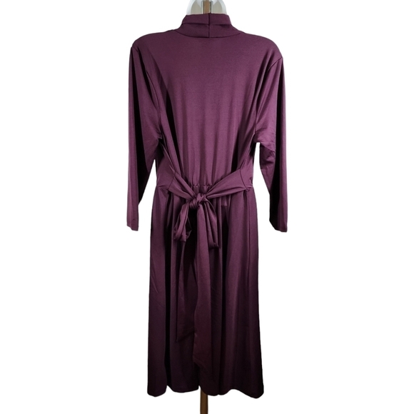 BYdesign PRESCOTT 3/4 SLEEVE FIT AND FLARE BELTED FAUX WRAP DRESS - Picture 4 of 9